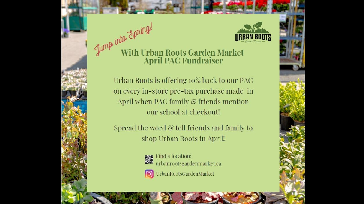 April PAC Urban Roots Garden Market Fundraiser